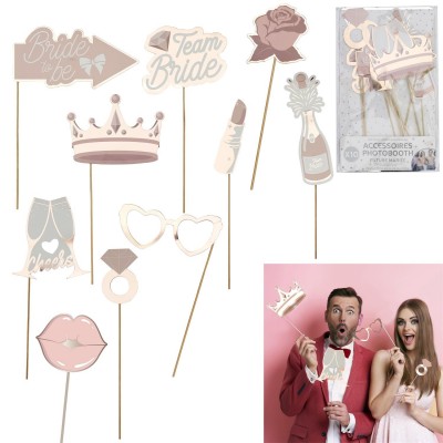 Kit accessoires photobooth Team Bride x10