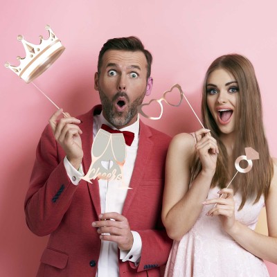 “Team Bride” Photo Booth Props Set – Bachelorette Party Accessories