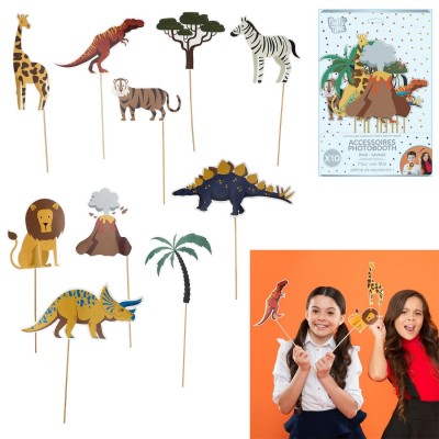 Safari Dinosaur Photo Booth Props x10 - Kids Party | Senbonsplans Dakar