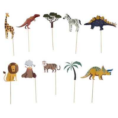 Accessoires Photobooth Safari Dinosaures x10 - Fête Enfant | Senbonsplans Dakar