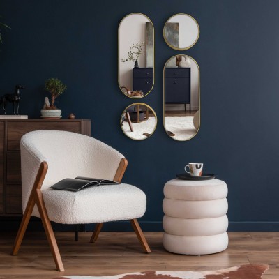 Lot de miroirs muraux décoratifs dorés – Décoration murale moderne