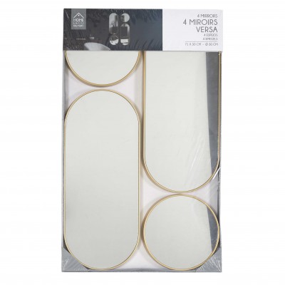 Lot de miroirs muraux décoratifs dorés – Décoration murale moderne
