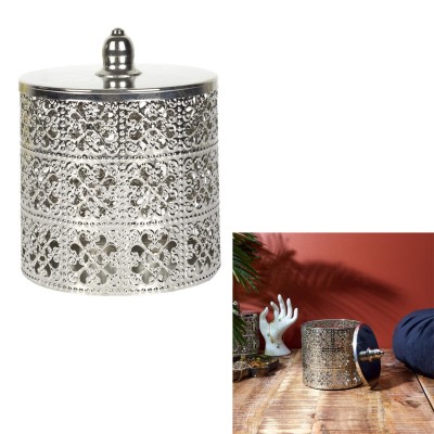 Boîte Déco Argentée avec Couvercle | Rangement Élégant Dakar
