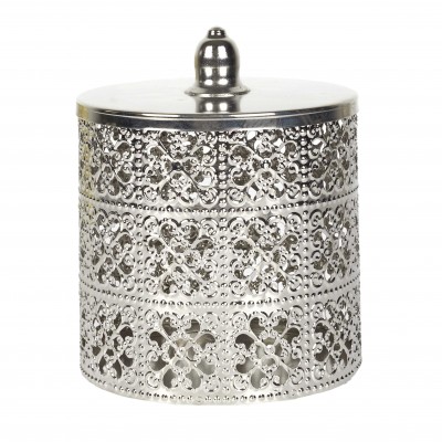 Boîte décorative en métal ajouré avec couvercle – Rangement élégant