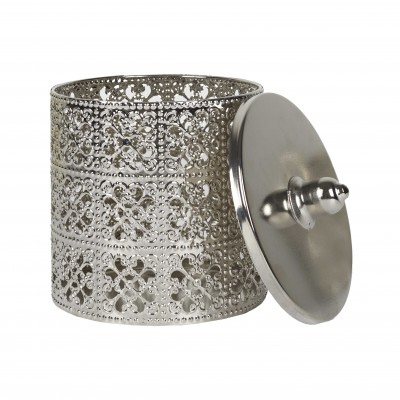 Boîte décorative en métal ajouré avec couvercle – Rangement élégant