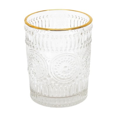 Gold-Rimmed Textured Glass 25cl | Senbonsplans Dakar
