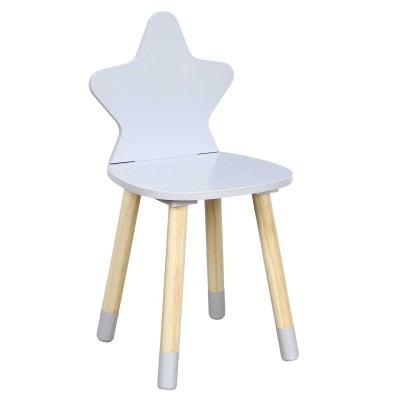 Grey Star Kids Chair - Wooden Legs | Senbonsplans Dakar