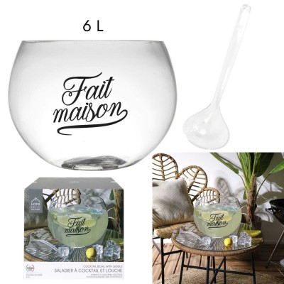 Bonbonnière en verre décorative « Fait Maison » avec louche