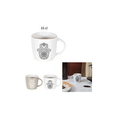 Tasse Céramique Décorative Main de Fatma 33cl | Senbonsplans Dakar