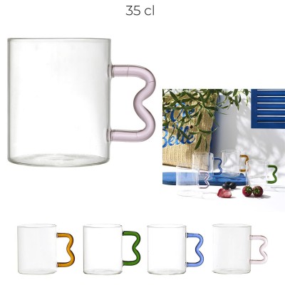 Tasse Verre Poignée Zigzag Colorée - Design Original | Senbonsplans Dakar