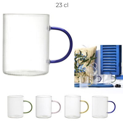 Mug Verre à Strille Poignée Colorée - Espresso | Senbonsplans Dakar