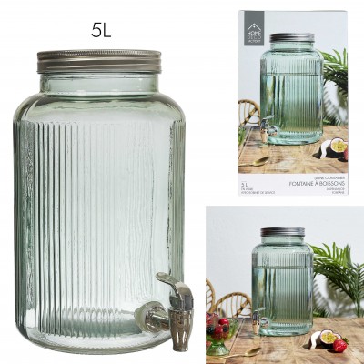 Glass Beverage Dispenser with Tap