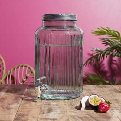 Glass Beverage Dispenser with Tap