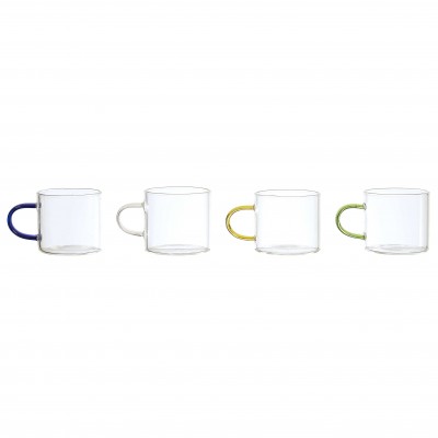 Tasses Espresso en Verre x4 avec Support Métallique | Senbonsplans Dakar