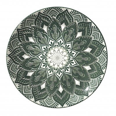 Service Vaisselle Mandala Vert 12 Pièces - Porcelaine | Senbonsplans Dakar