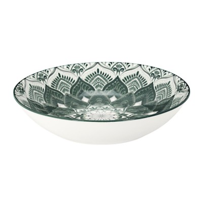 Green Mandala 12-Piece Dinnerware Set - Porcelain | Senbonsplans Dakar