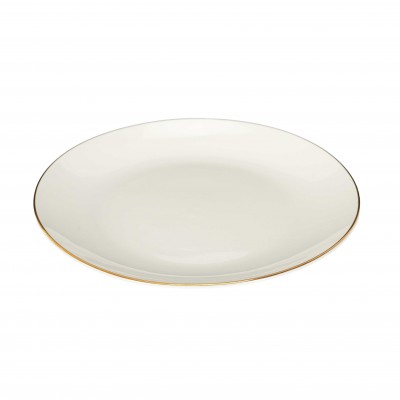 White Porcelain Soup Plate with Decorative Rim
