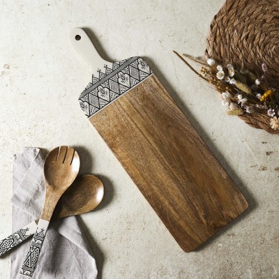 Mango Wood Presentation Board Dune Noir 50cm | Senbonsplans Dakar