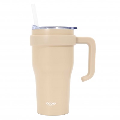 Insulated Tumbler with Straw and Handle – Large Capacity