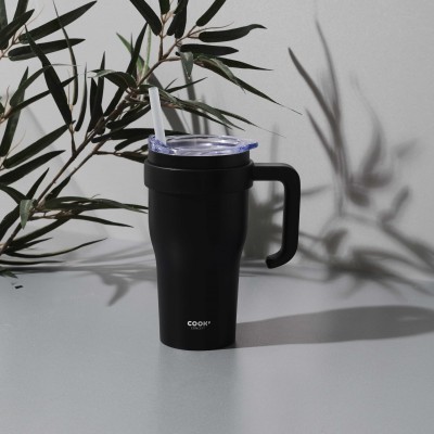 Insulated Tumbler with Straw and Handle – Large Capacity