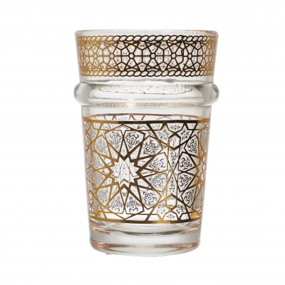 Beldi Tea Glass with Gold Rim - Moroccan Style | Senbonsplans Dakar