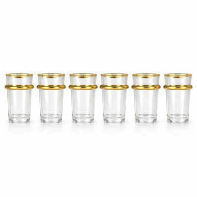 Beldi Tea Glass with Gold Rim - Moroccan Style | Senbonsplans Dakar