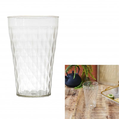 Verre Transparent Texturé – Verre à Eau et Boissons, Design Élégant et Résistant pour Usage Quotidien