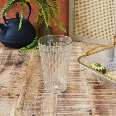 Verre Transparent Texturé – Verre à Eau et Boissons, Design Élégant et Résistant pour Usage Quotidien