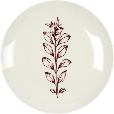 Assiette cottage en porcelaine rouge
