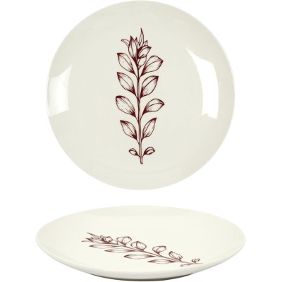 Assiette cottage en porcelaine rouge