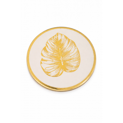Set of 4 Coasters Gold Design