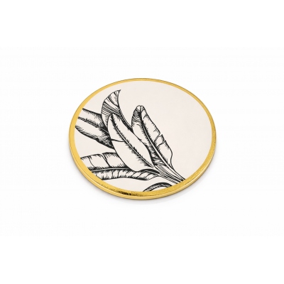 Set of 4 Coasters Gold Design