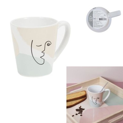 Mug en porcelaine Saumon/Vert
