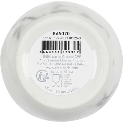 Mug Effet Marbre Blanc Gris Noir Porcelaine