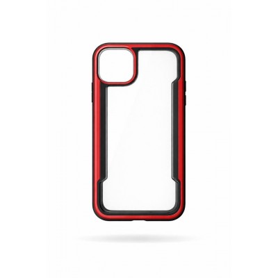 Coque iPhone 13 Defense Shield - Protection Antichoc Renforcée | Transparent Bord Rouge