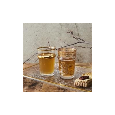 Verre à Thé Beldi Liseré Doré - Set Marocain | Senbonsplans Dakar