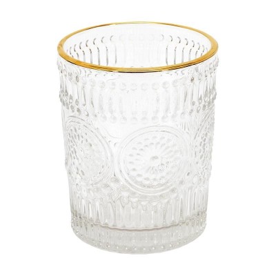 Verre en verre avec bord doré 25cl