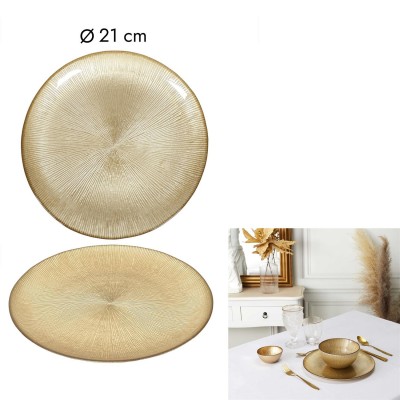 Round Gold Decorative Tray – Elegant Serving Tray 27cm