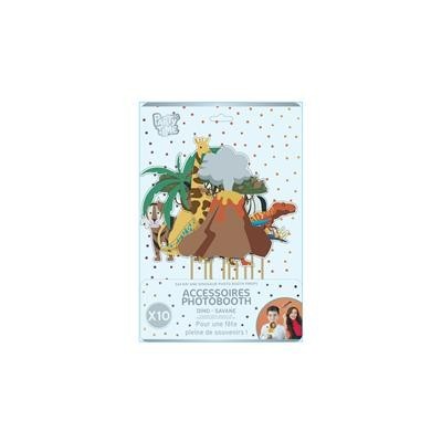 SAFARI AND DINOSAUR PHOTO BOOTH PROPS X10