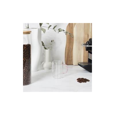 TASSE EN VERRE À POIGNÉE COLORÉE
