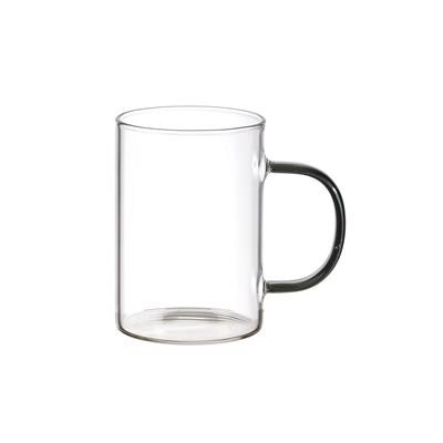 COLOURED HANDLE GLASS MUG