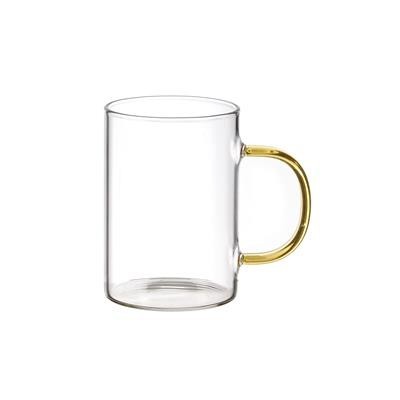 TASSE EN VERRE À POIGNÉE COLORÉE