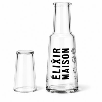 Custom engraved bedside water carafe and glass set