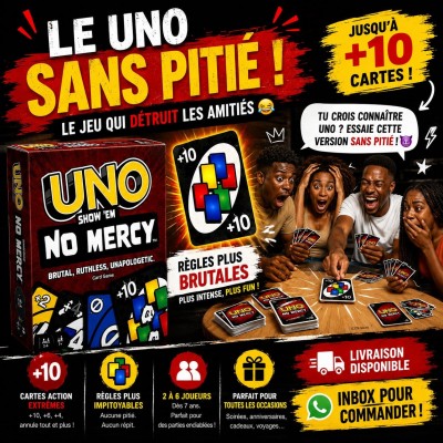 UNO No Mercy | Jeu de Cartes Original - Livraison Dakar Sénégal