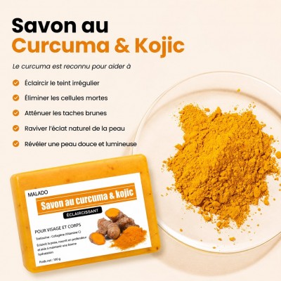 Savon au curcuma et à l’acide kojique