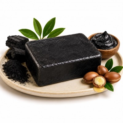 Savon au charbon actif et boue volcanique