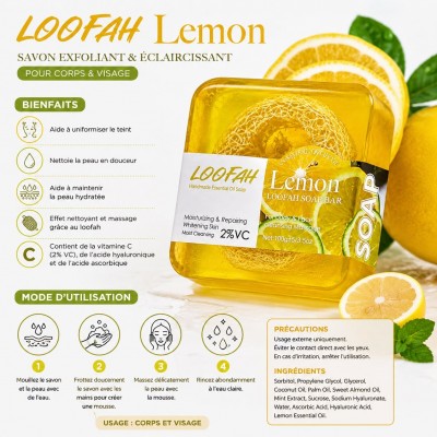 Savon au citron et à la loofah