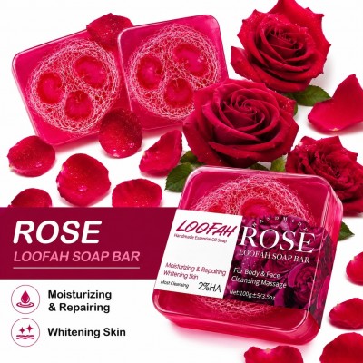 Rose & Loofah Soap 100g | Delivery in Dakar Senegal
