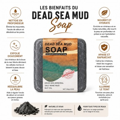 Savon à la Boue de la Mer Morte 100g | Savon Artisanal