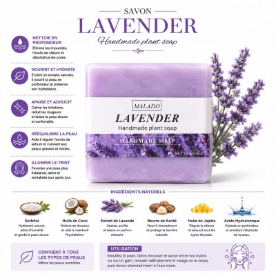 Savon à la Lavande Malado 100g | Savon Végétal